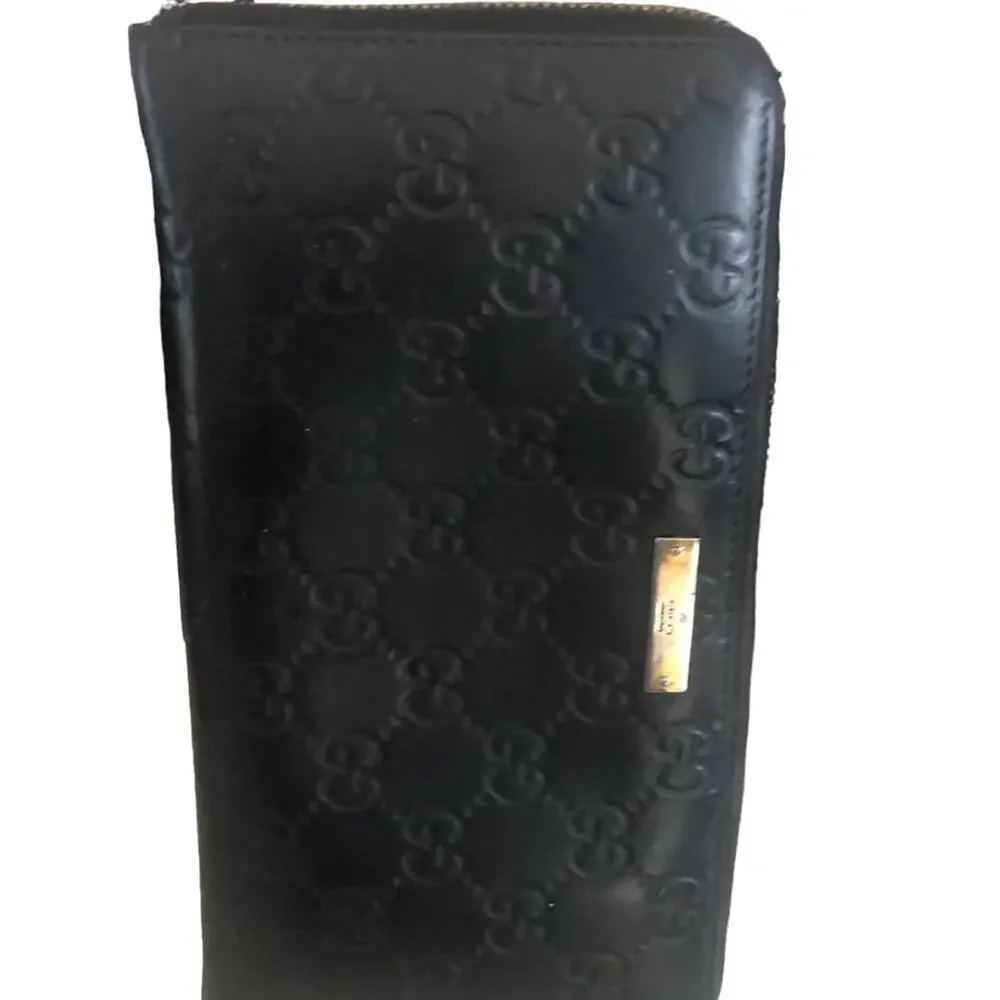 Gucci Black Guccissima Zip Around Long Wallet GG Signature leather - Picture 7 of 12